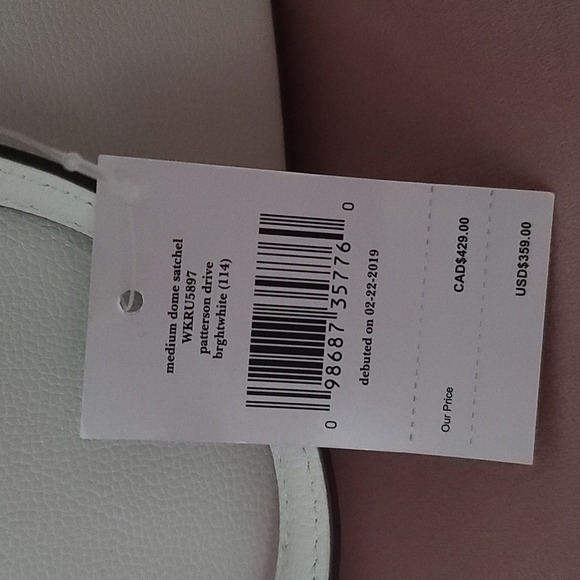 NWT Kate Spade White Medium Dome Satchel - Picture 4 of 9